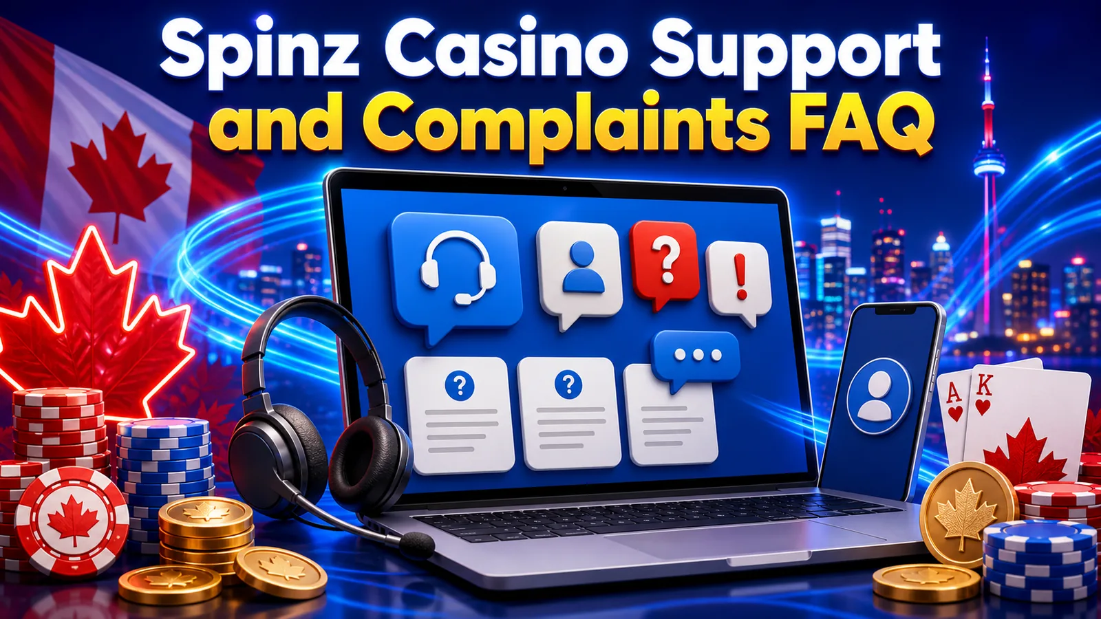 Spinz Casino Support and Complaints FAQ Canadian iGaming content banner